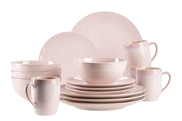 MÄSER 931545 Ossia Geschirr-Set für 4 Personen im mediterranen Vintage-Look, 16-teiliges Kombiservice in Rosa, Keramik im Sale
